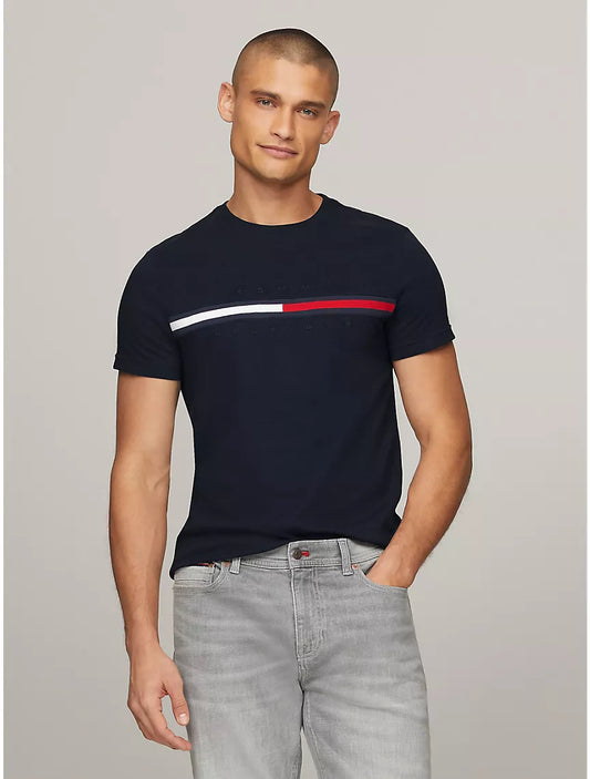 Tommy Hilfiger Flag Logo T-Shirt - Black