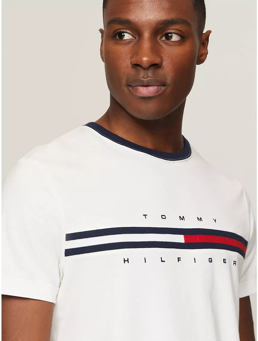 Tommy Hilfiger Flag Logo T-Shirt - Optic White