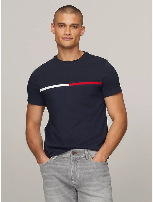 Tommy Hilfiger Flag Logo T-Shirt - Navy