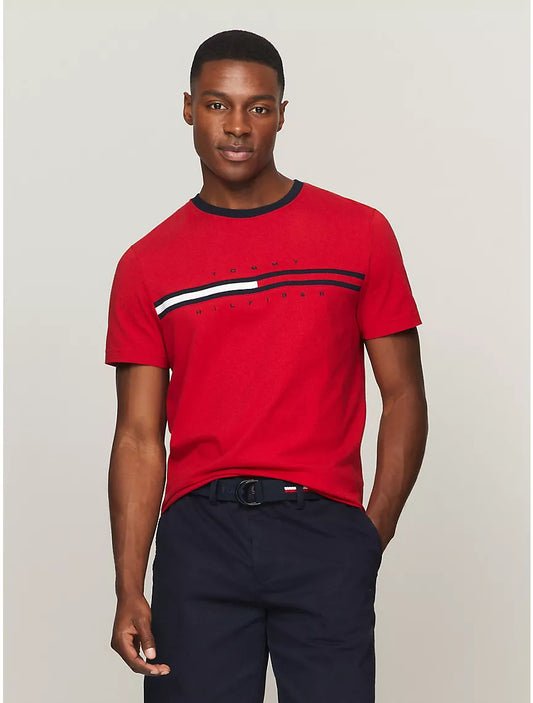 Tommy Hilfiger Flag Logo T-Shirt - Primary Red