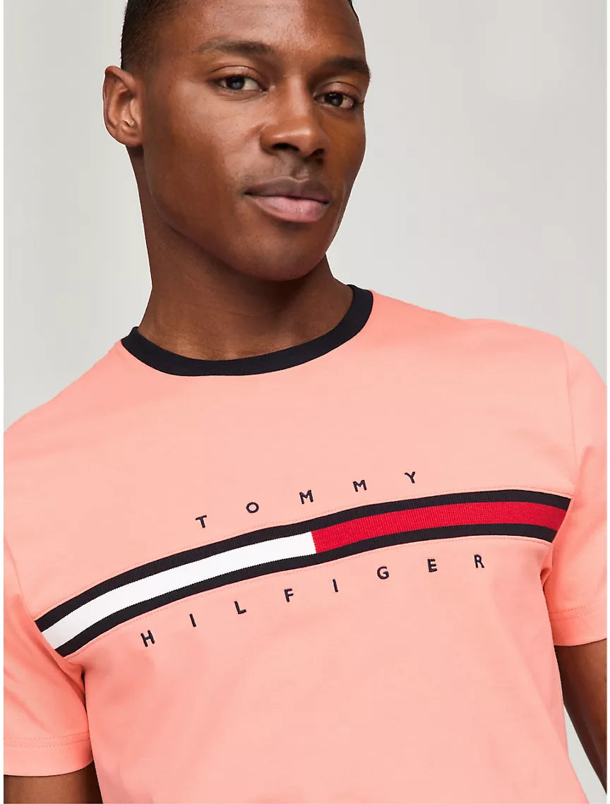 Tommy Hilfiger Flag Logo T-Shirt - Peach Dusk