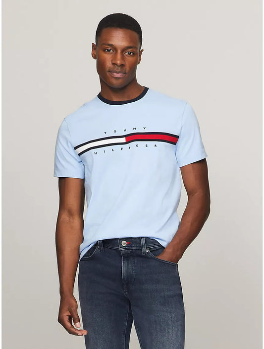 Tommy Hilfiger Flag Logo T-Shirt - Romantic Blue