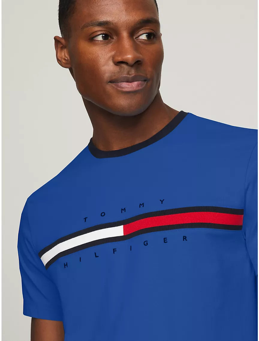 Tommy Hilfiger Flag Logo T-Shirt - Kettle Blue