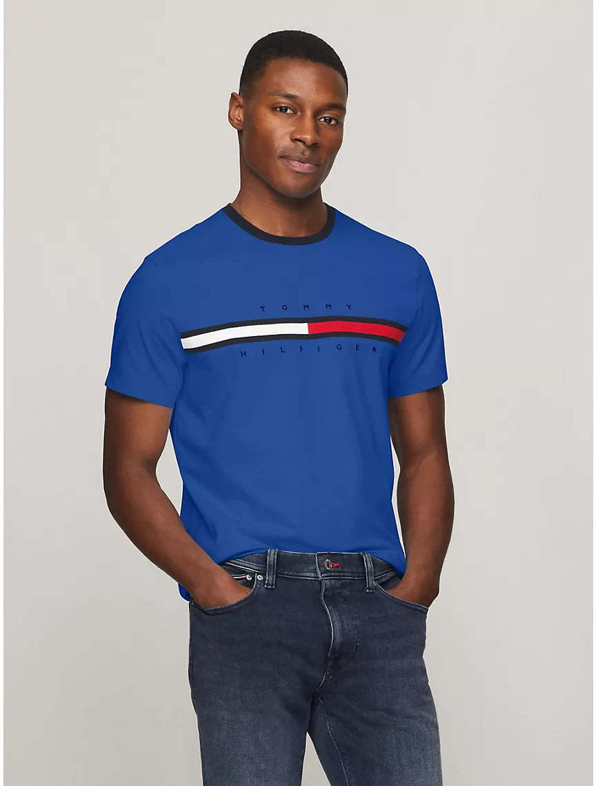 Tommy Hilfiger Flag Logo T-Shirt - Kettle Blue