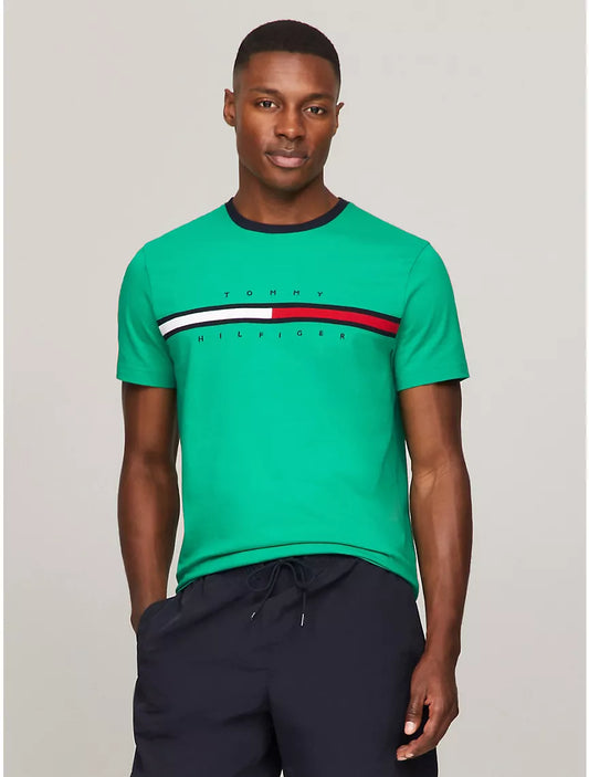 Tommy Hilfiger Flag Logo T-Shirt - Palm Leaf