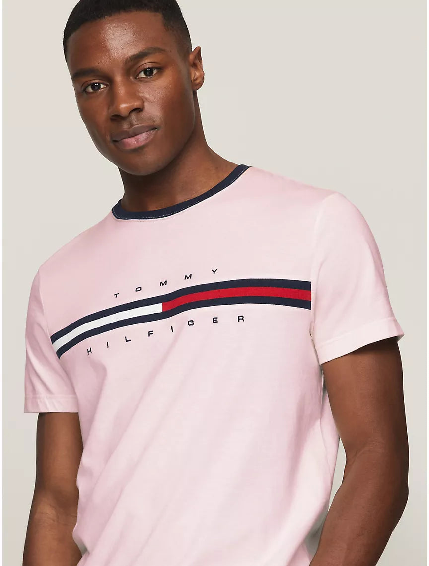 Tommy Hilfiger Flag Logo T-Shirt - Simple Pink