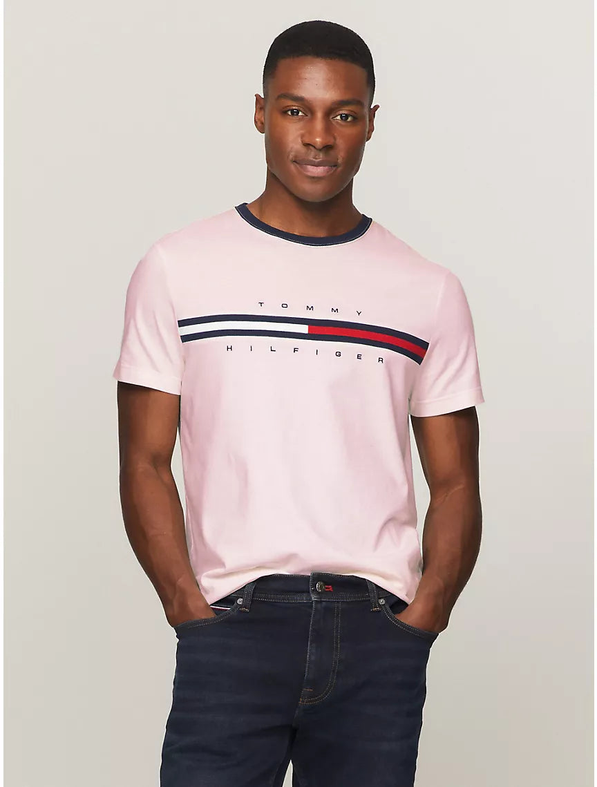 Tommy Hilfiger Flag Logo T-Shirt - Simple Pink