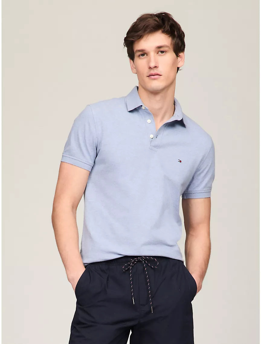 Tommy Hilfiger Slim Fit Tommy Polo - Medium Blue Heather