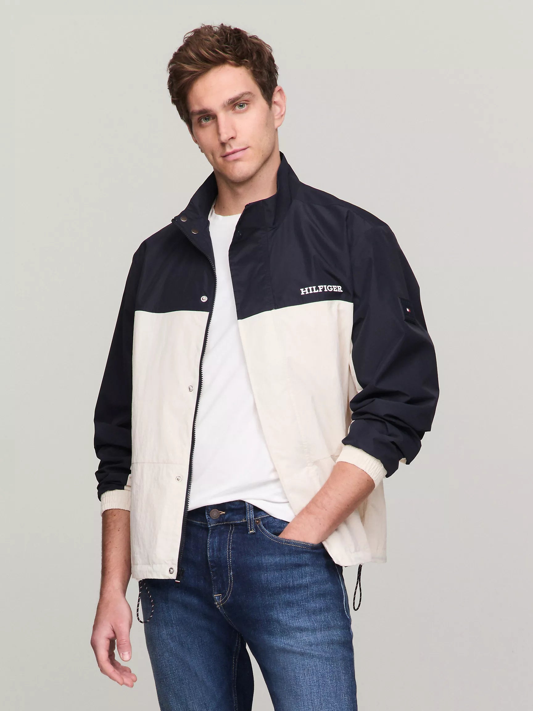 MENS' TOMMY Lightweight Packable Colorblock Windbreaker Jacket