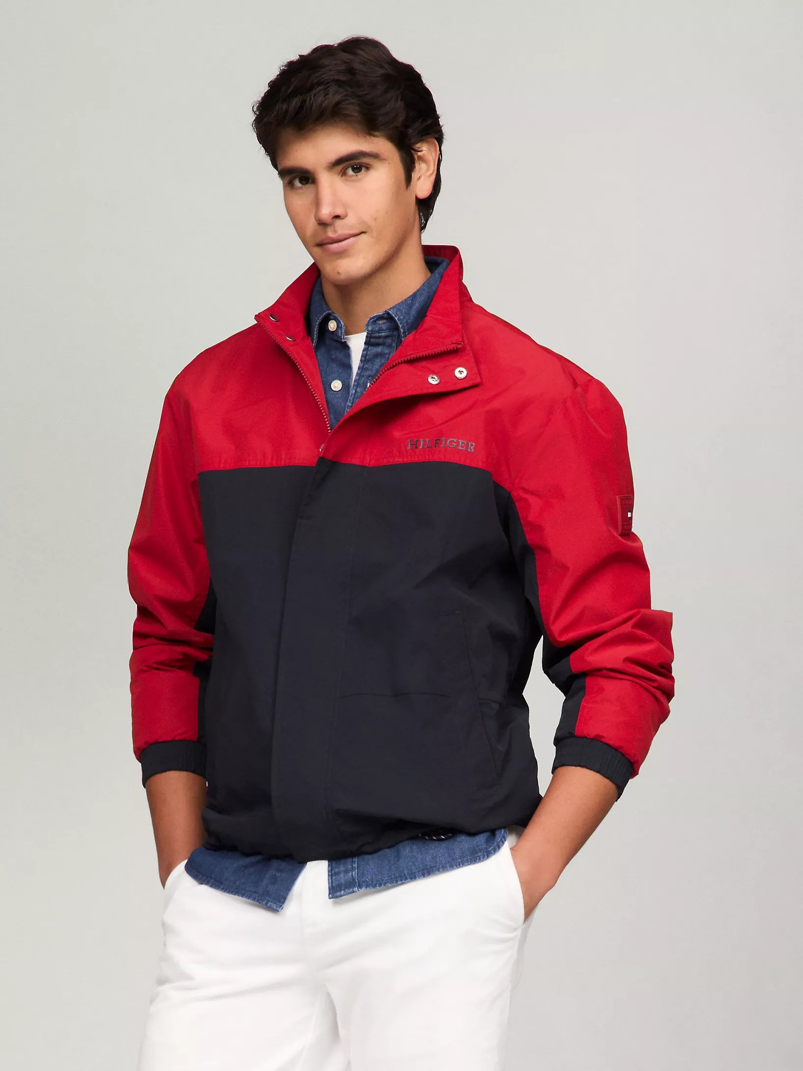 MENS' TOMMY Lightweight Packable Colorblock Windbreaker Jacket