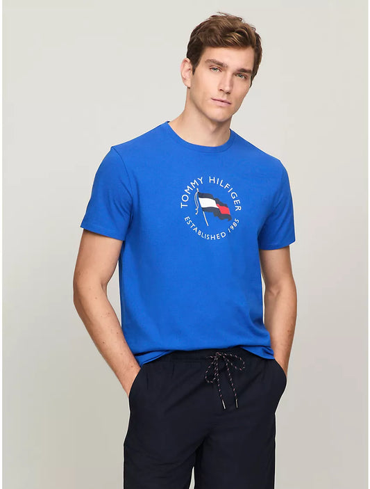 Tommy Hilfiger TH Flag Graphic T-Shirt - Kettle Blue