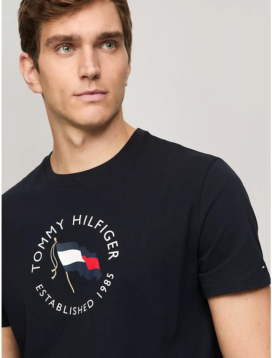 Tommy Hilfiger TH Flag Graphic T-Shirt - Navy