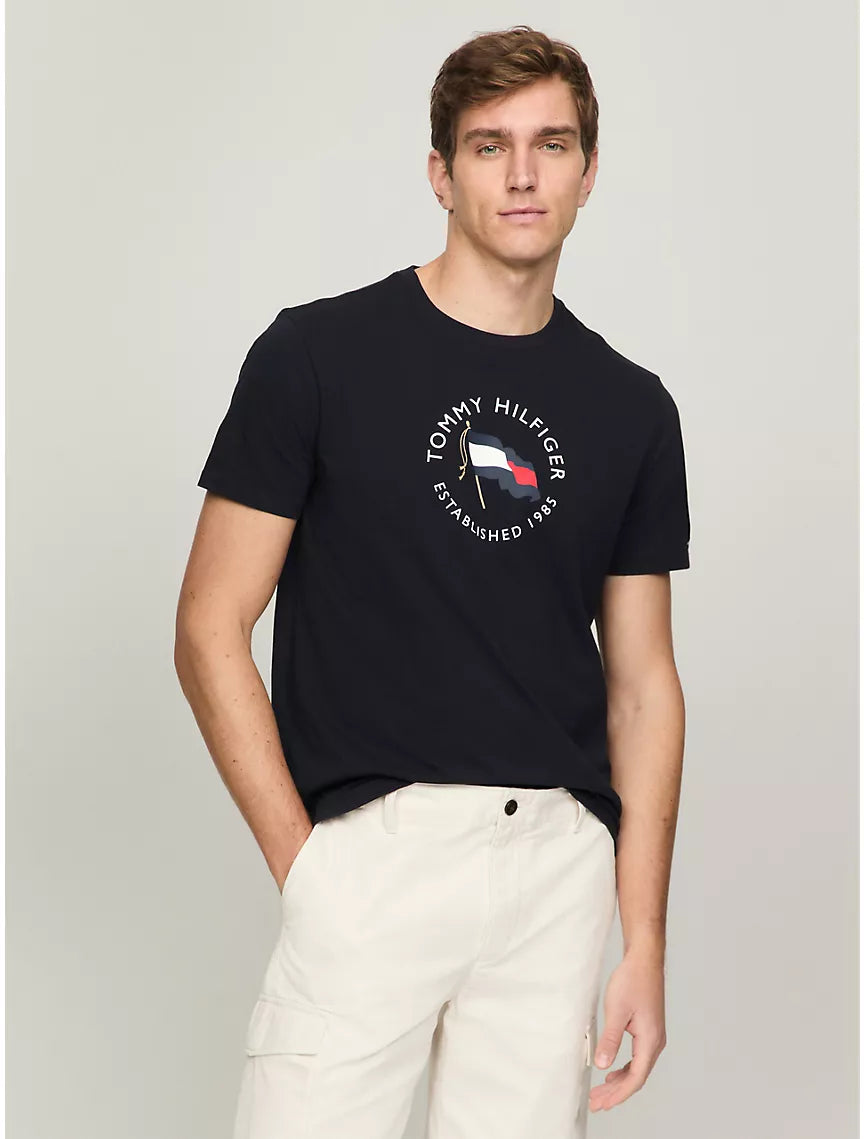 Tommy Hilfiger TH Flag Graphic T-Shirt - Navy