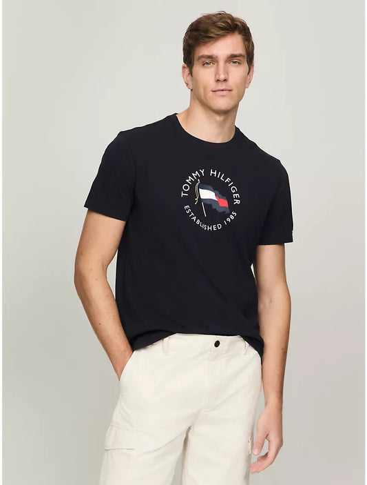 Tommy Hilfiger TH Flag Graphic T-Shirt - Navy