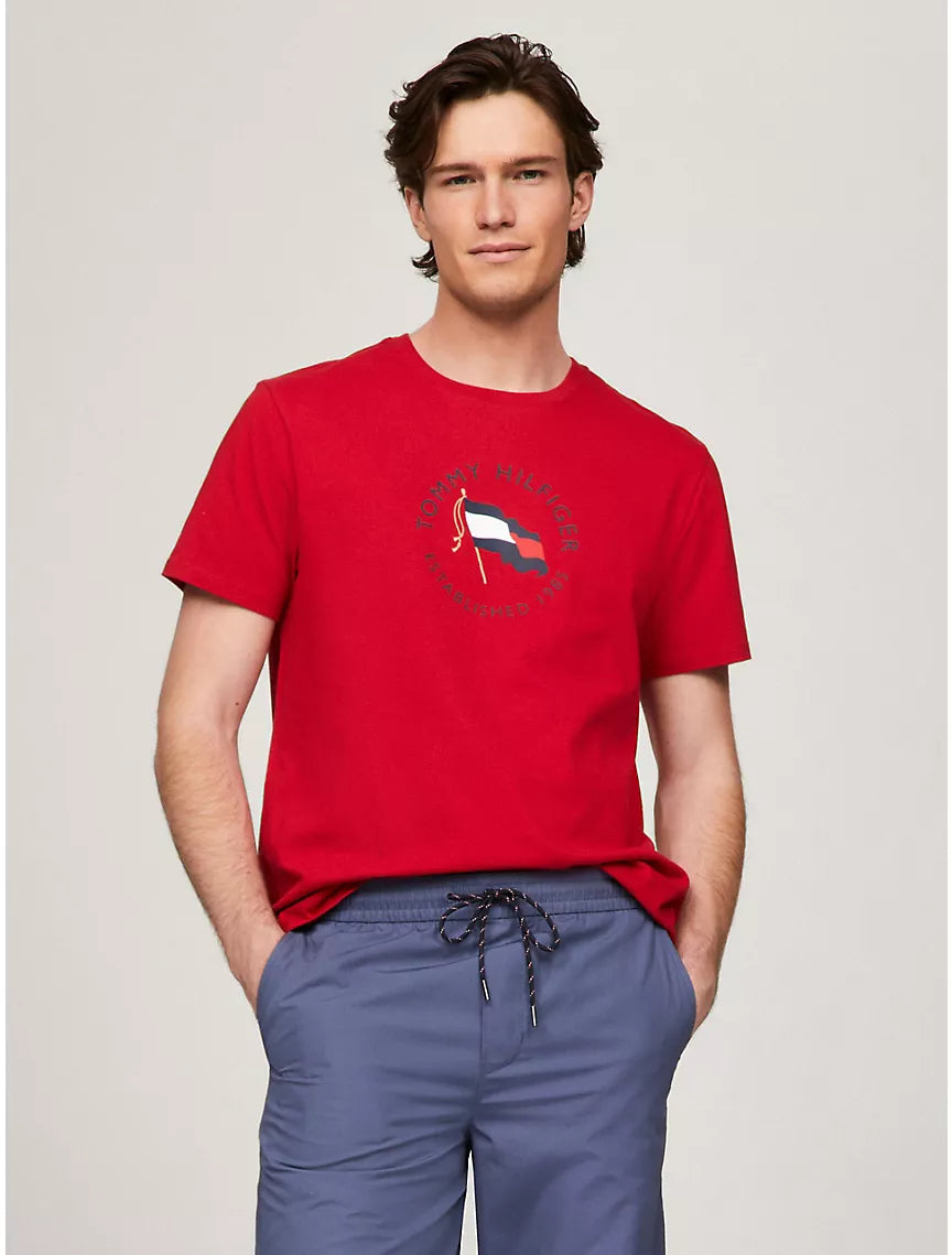 Tommy Hilfiger TH Flag Graphic T-Shirt - Primary Red