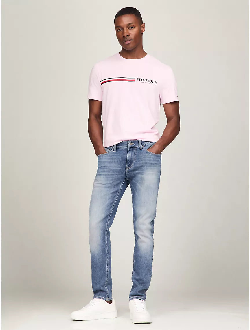 Tommy Hilfiger Signature Hilfiger Stripe Graphic T-Shirt - Simple Pink