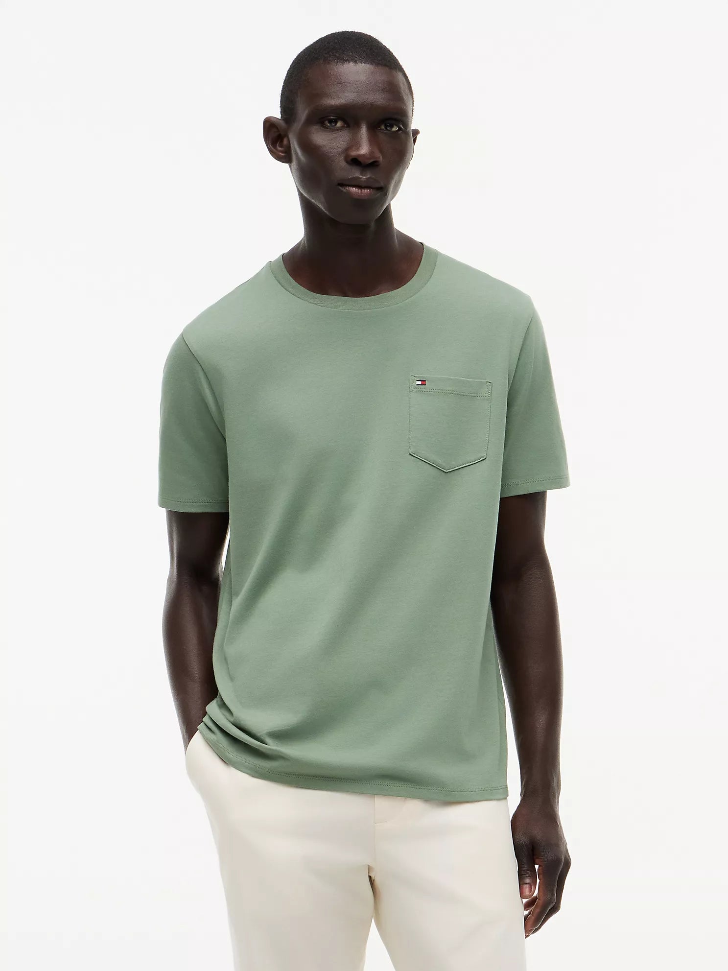 Tommy Hilfiger Men's Classics Pocket T-shirt-Dessert Olive