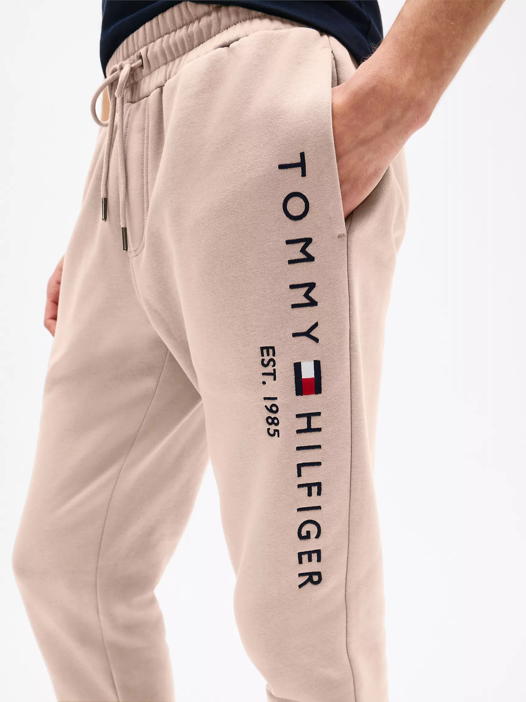 Tommy Mens' Tommy Logo Sweatpant/ Beige