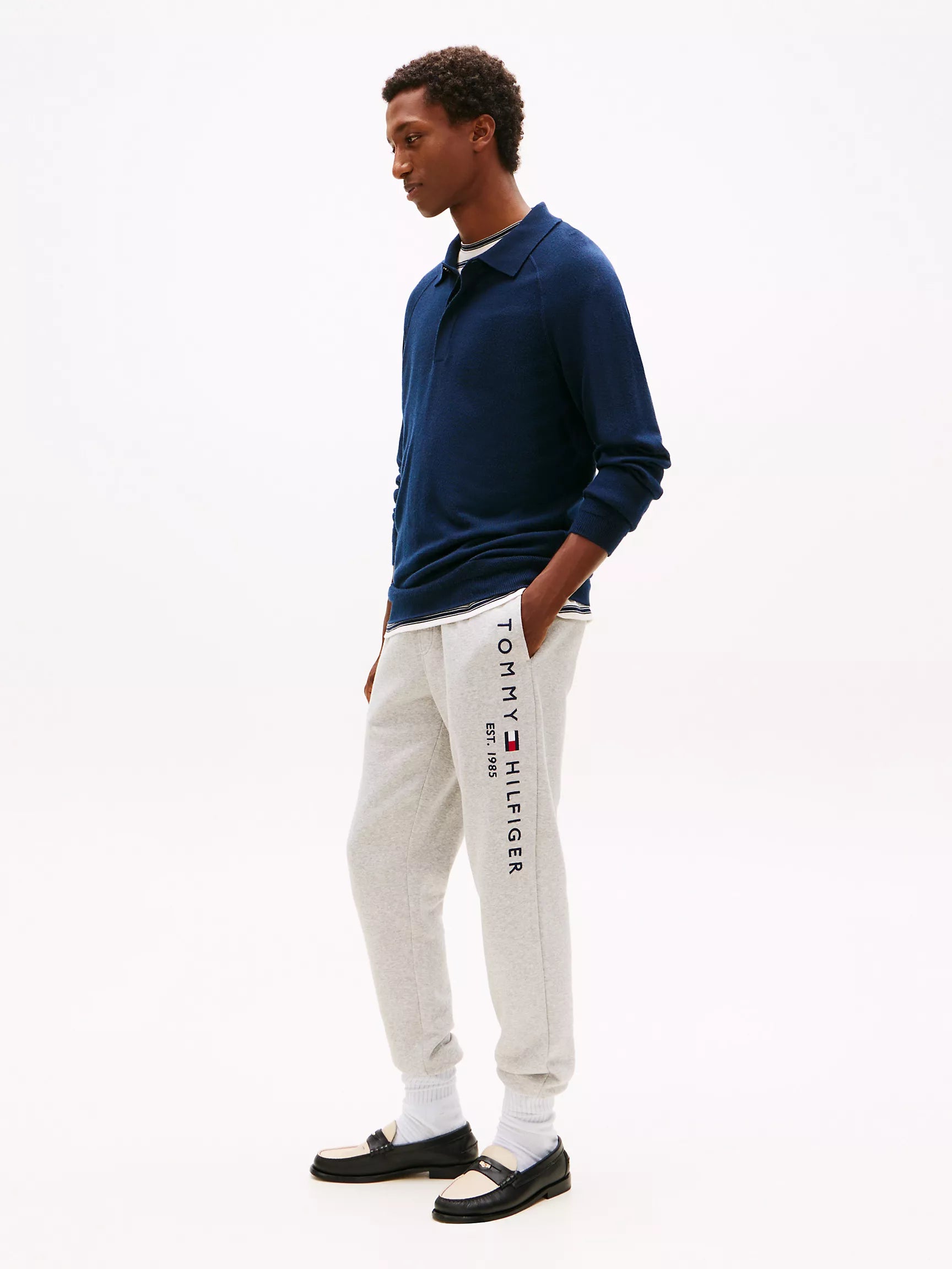 Tommy Mens' Tommy Logo Sweatpant/ Grey Heather