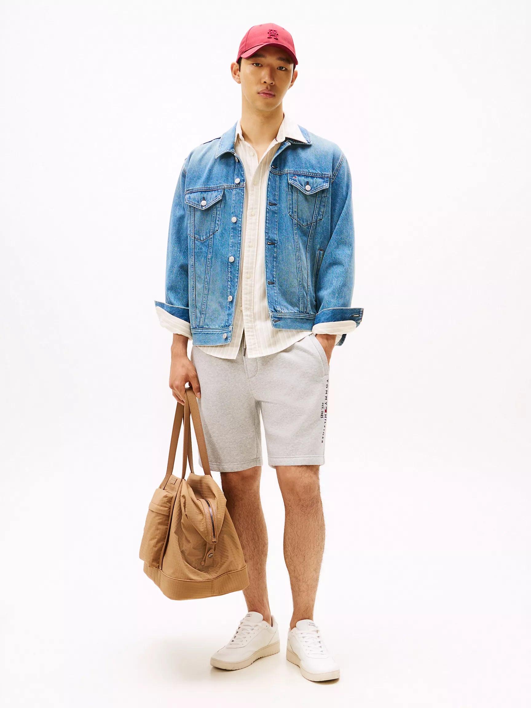 Tommy Mens' Embroidered Tommy Logo Sweatshort/Grey Heather