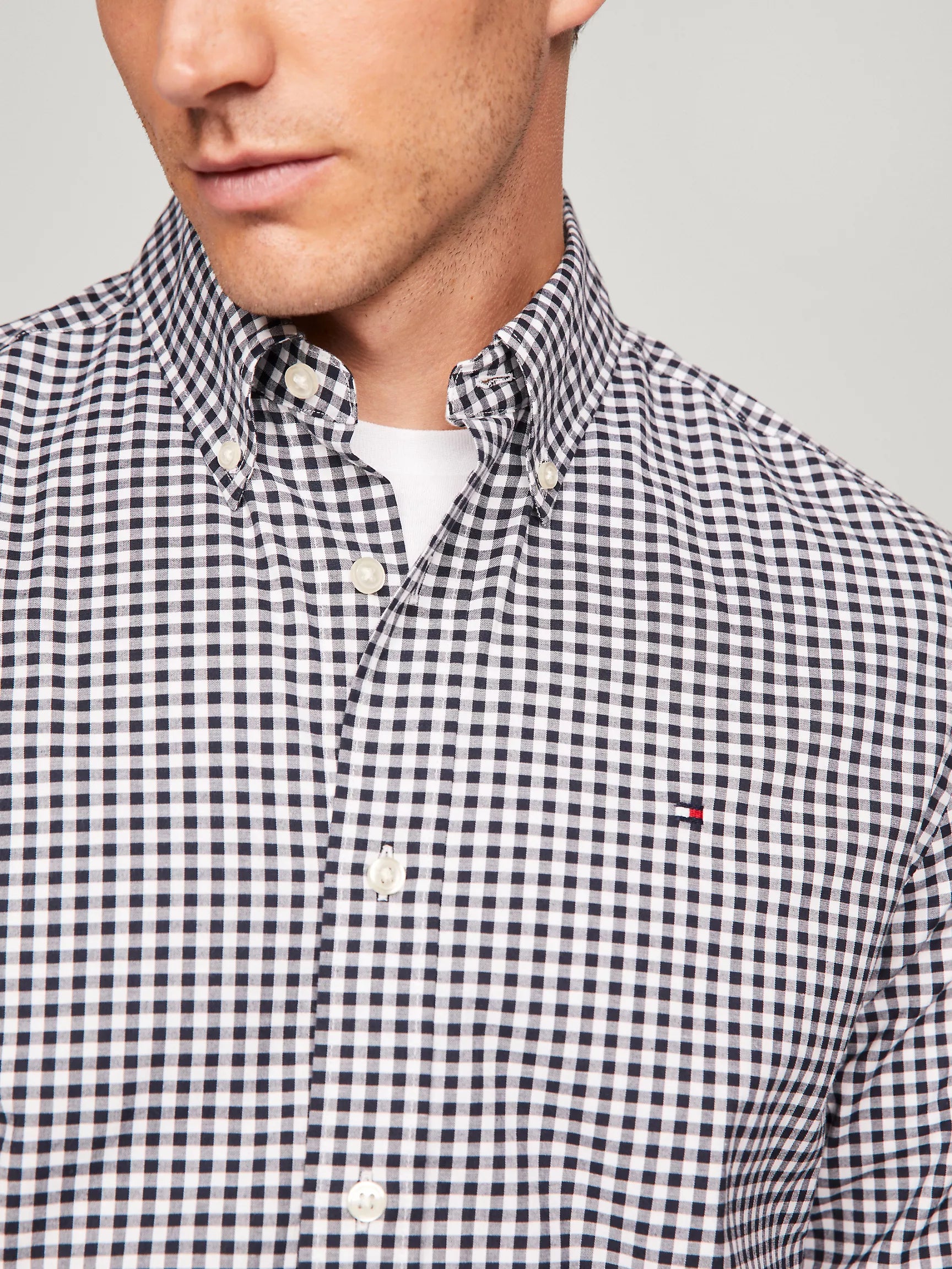 Mens' Tommy THFlex Regular Fit Gingham Poplin Shirt