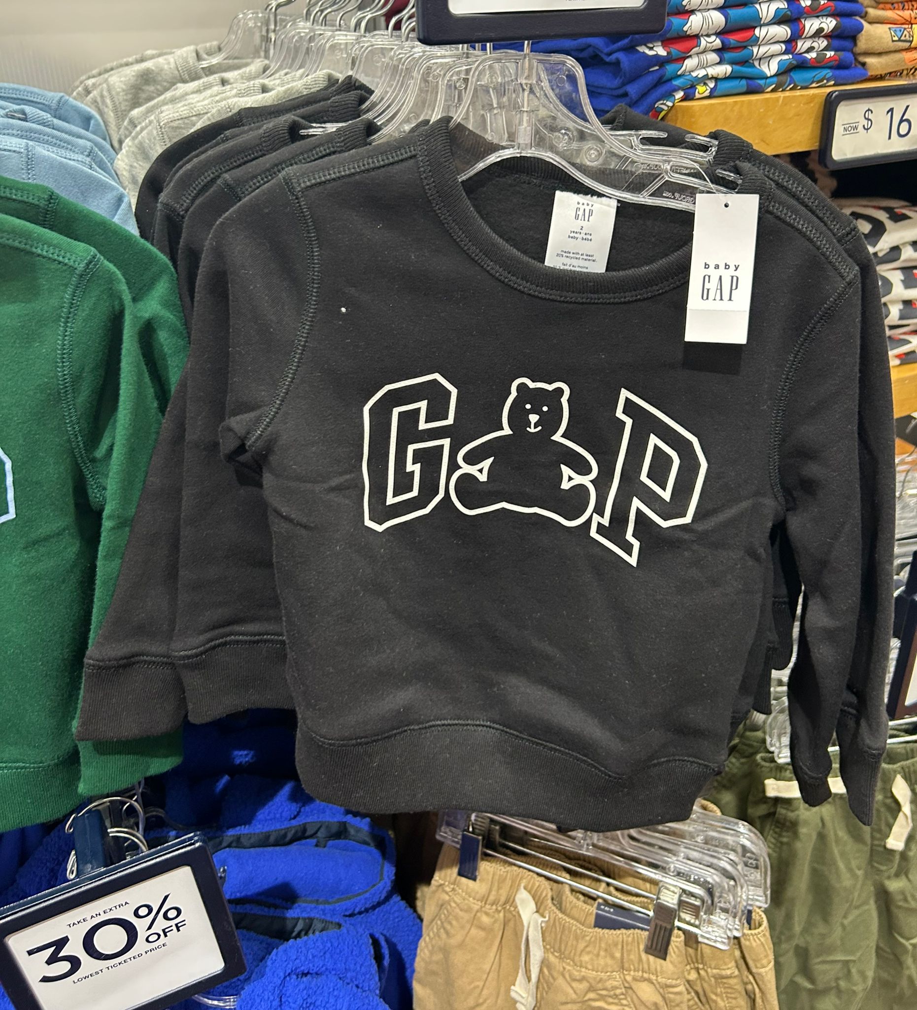BabyBOY Gap | Logo Sweatshirt Black