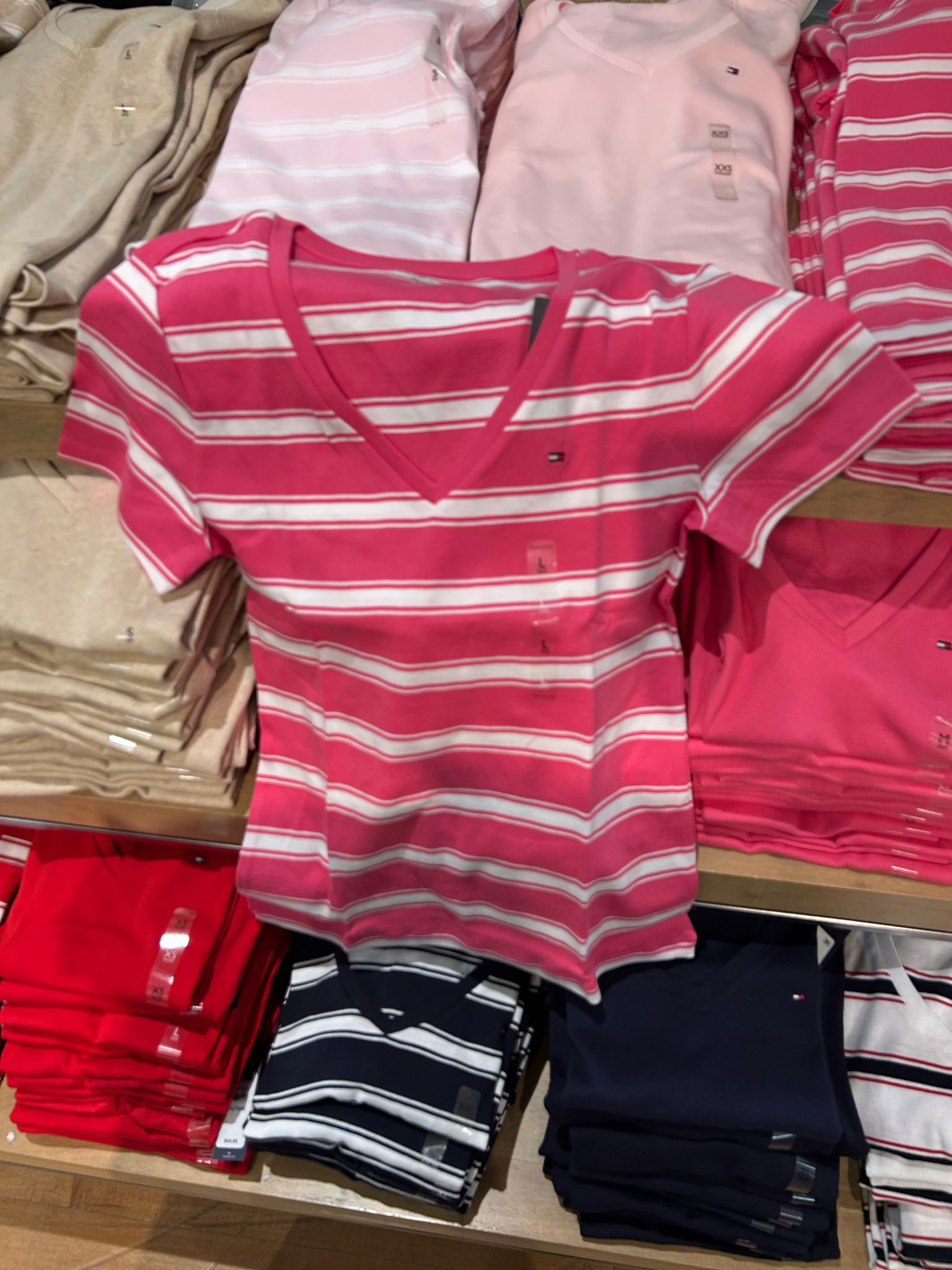 Tommy Hilfiger women's V-Neck Stripe Favorite T-Shirt