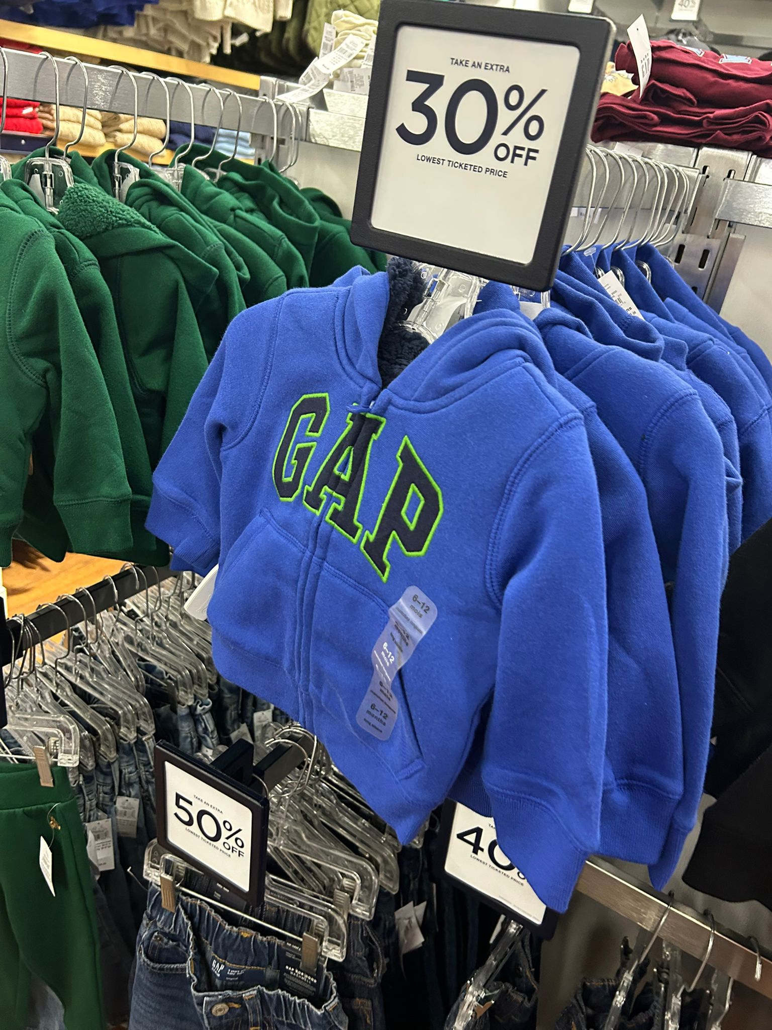 Gap BabyBoy BLUE Logo Sherpa Zip Hoodie (3mths-5yrs)