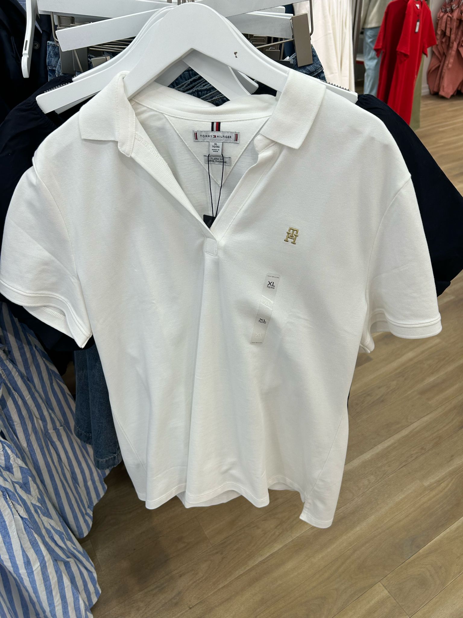 Womens' Tommy Open Placket Stretch-Cotton Polo