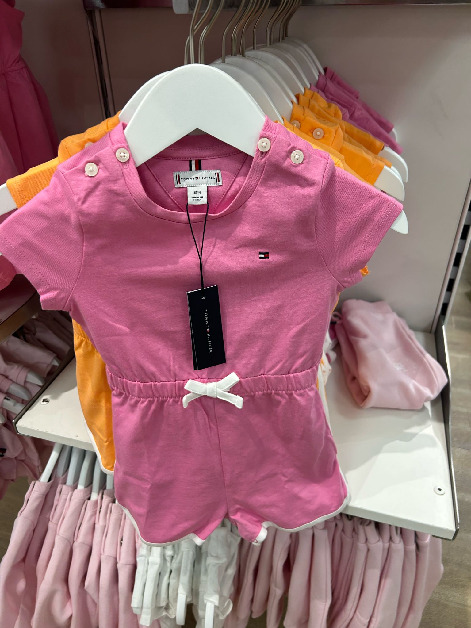 Tommy Hilfiger Baby Girls Sporty Romper/Fuchsia Pink