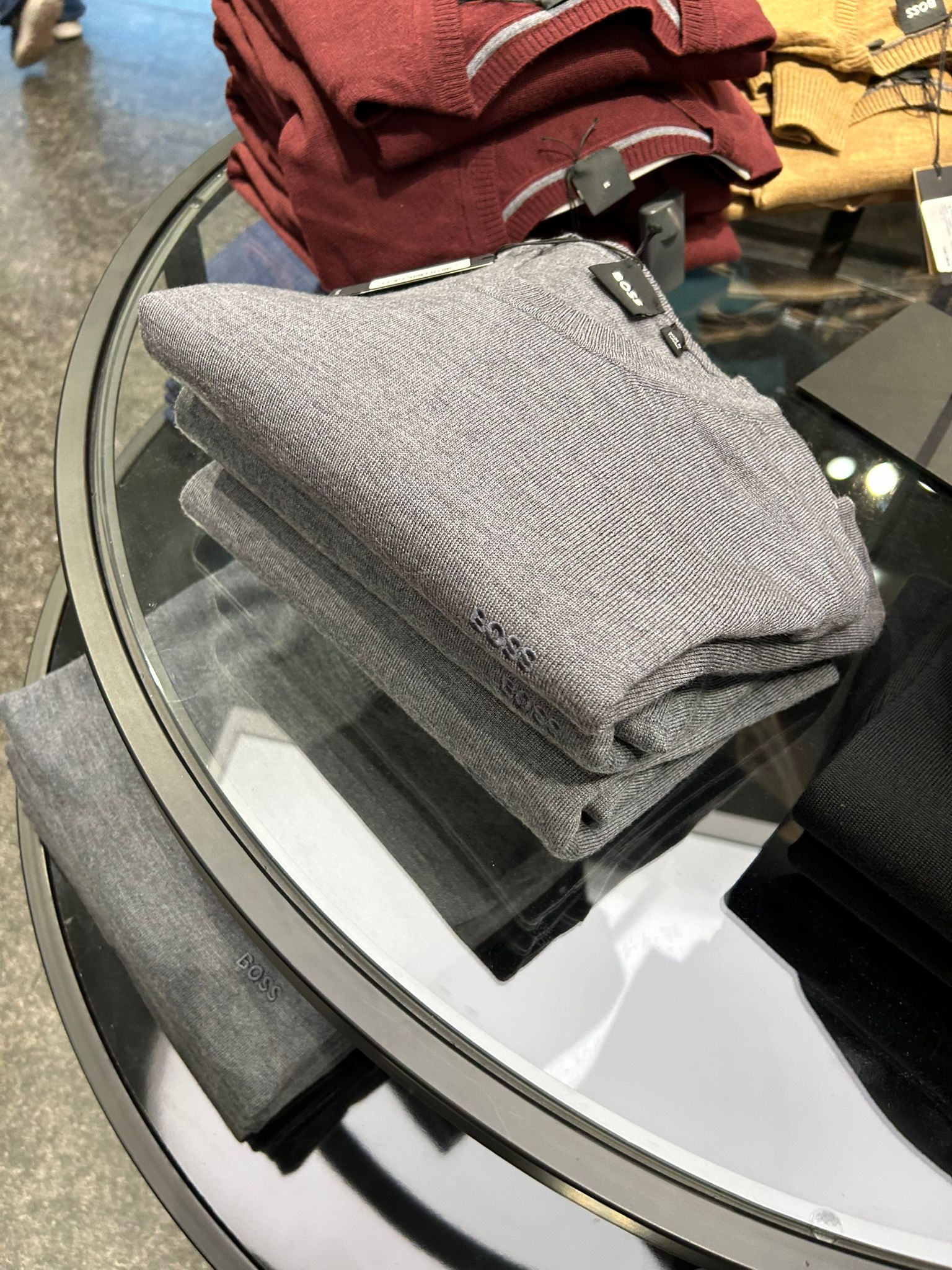 MENS' BOSS Regular-fit sweater in extra-fine merino  /Grey