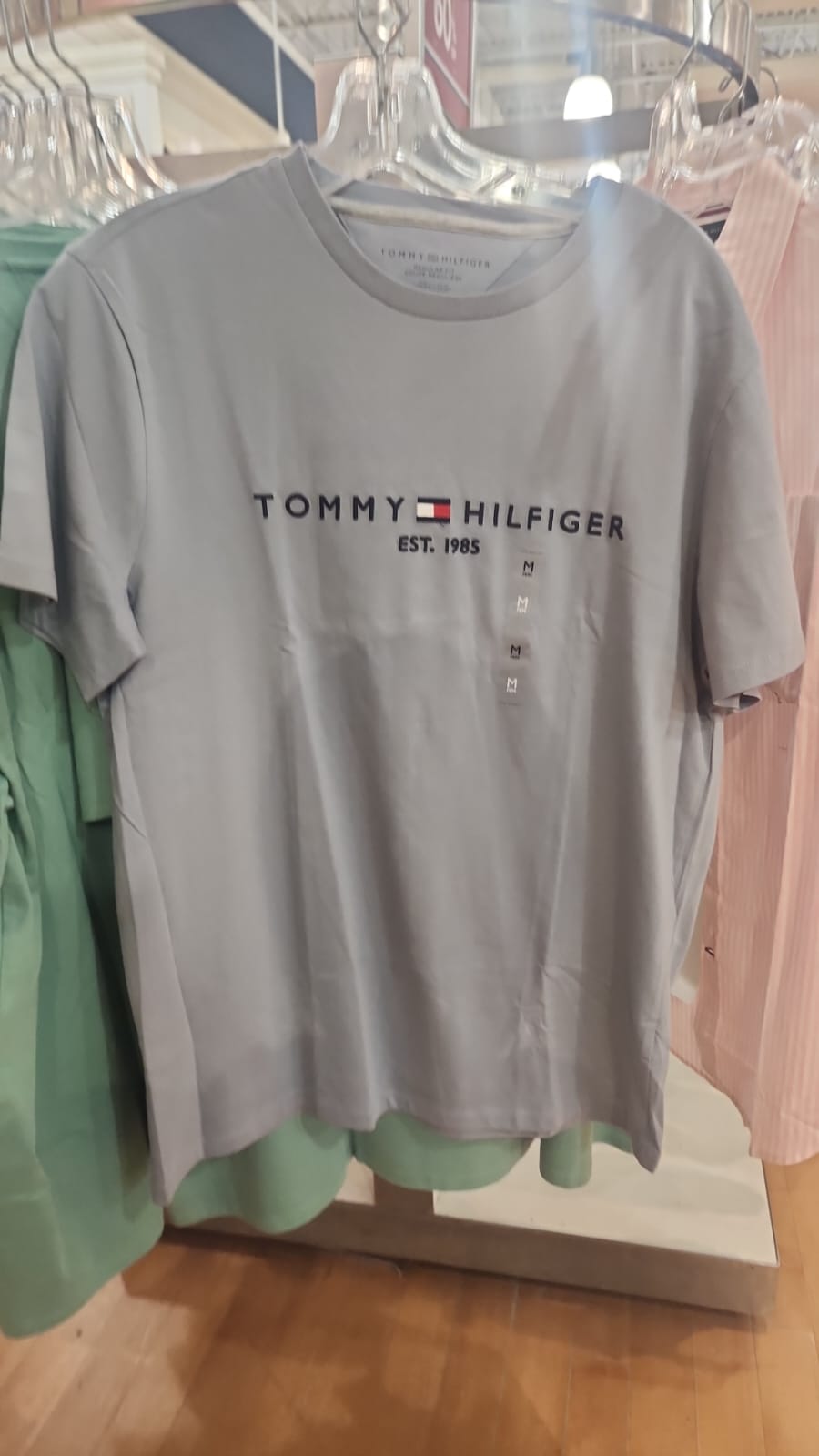 Tommy Mens' Embroidered Tommy Logo T-Shirt Grey
