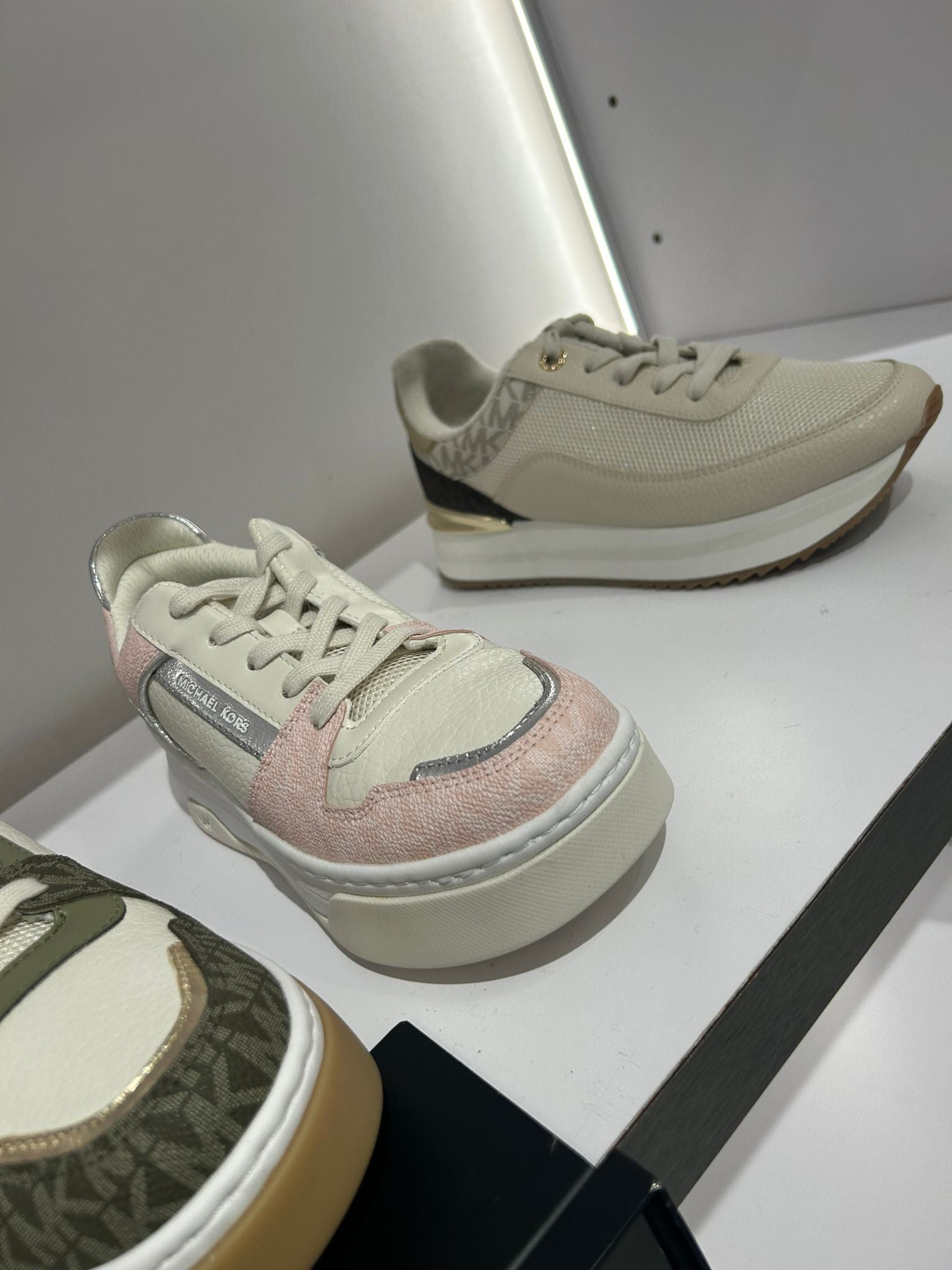 Michael Kors WOMENS' Lexi Mixed-Media Sneaker POWDER BLUSH