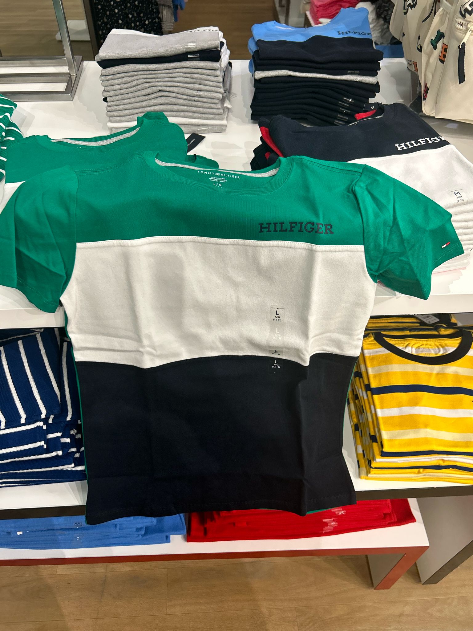 Tommy Boys'  Monotype Logo Colorblock T-Shirt