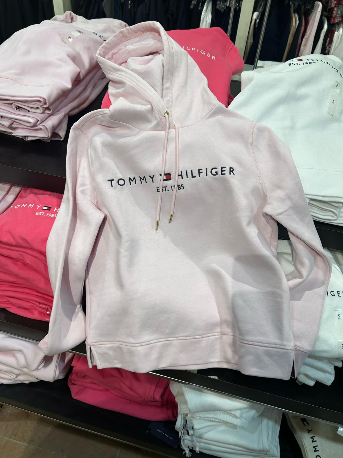 Tommy Womens' Embroidered Tommy Logo Hoodie/ Light Pink