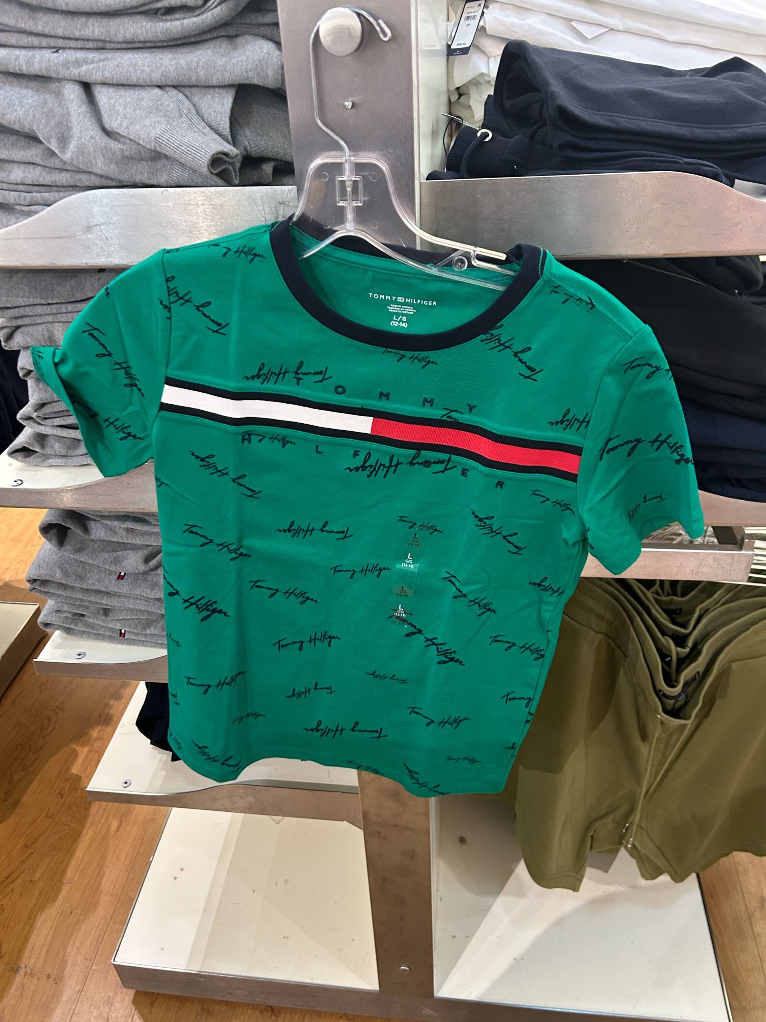Boys' Tommy Signature Flag Stripe Logo T-Shirt