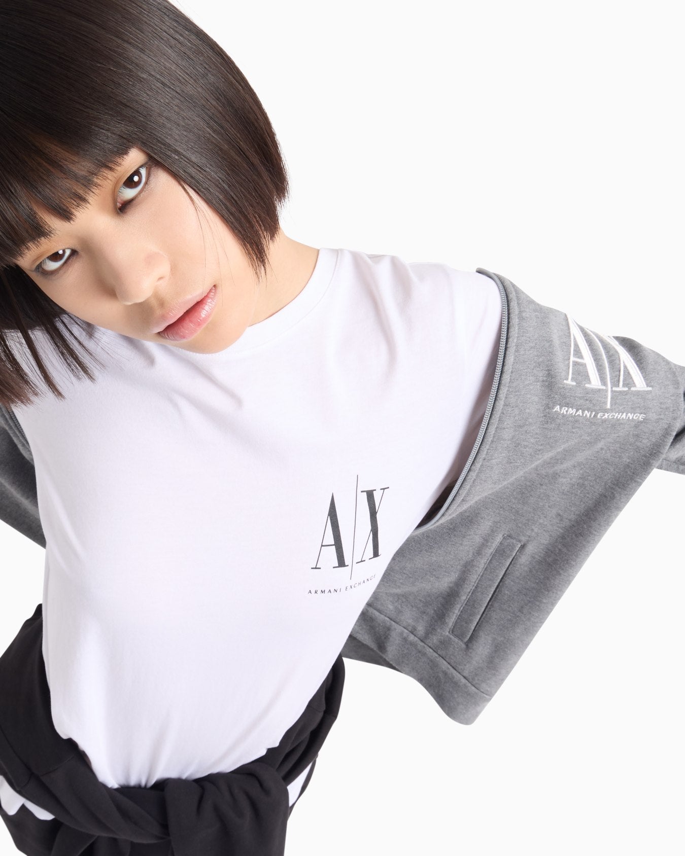 Armani Exchange Womens' Icon Project slim fit T-shirt with small logo