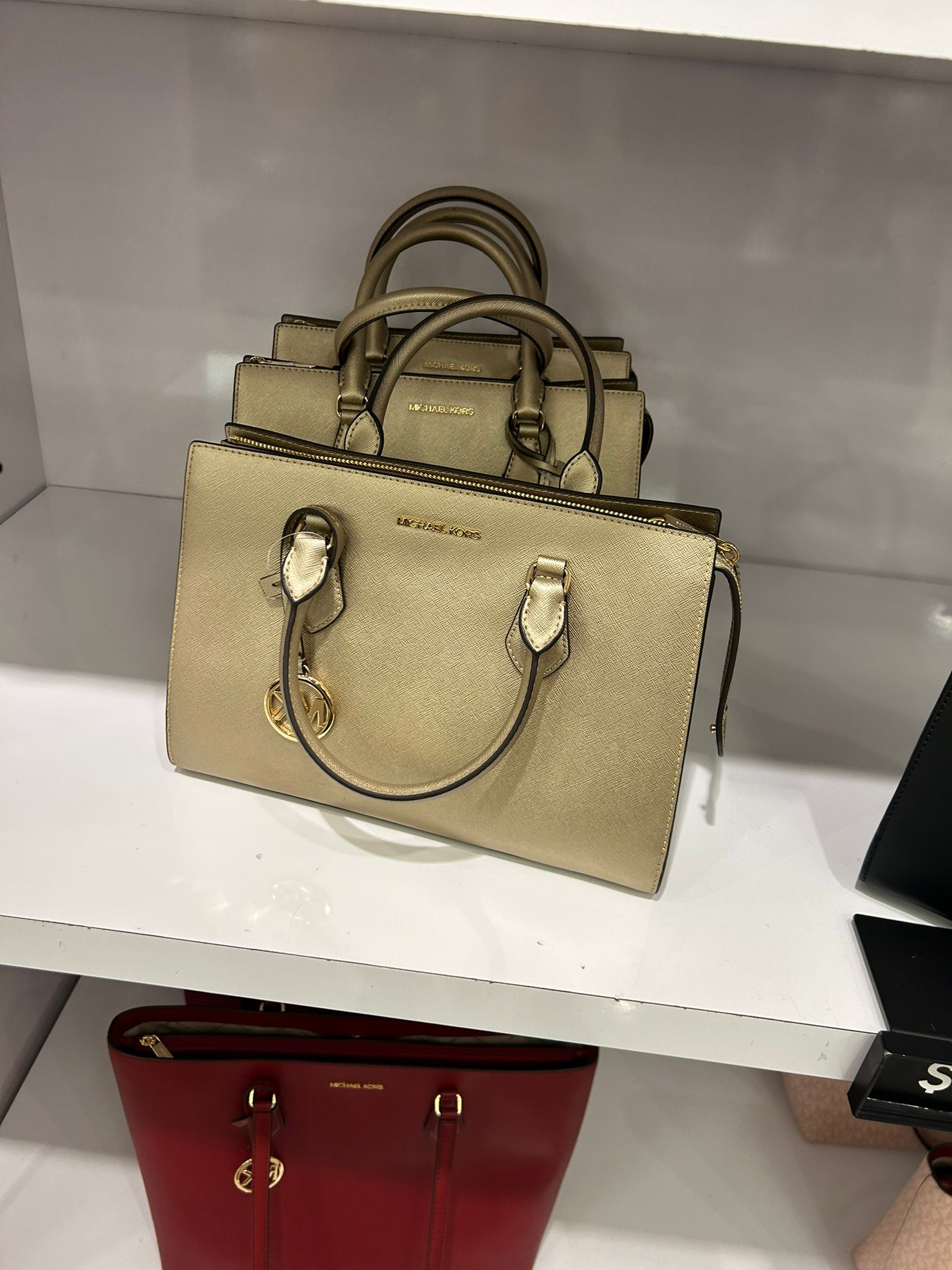 Women's Michael Kors Sheila Medium Satchel PALE GOLD