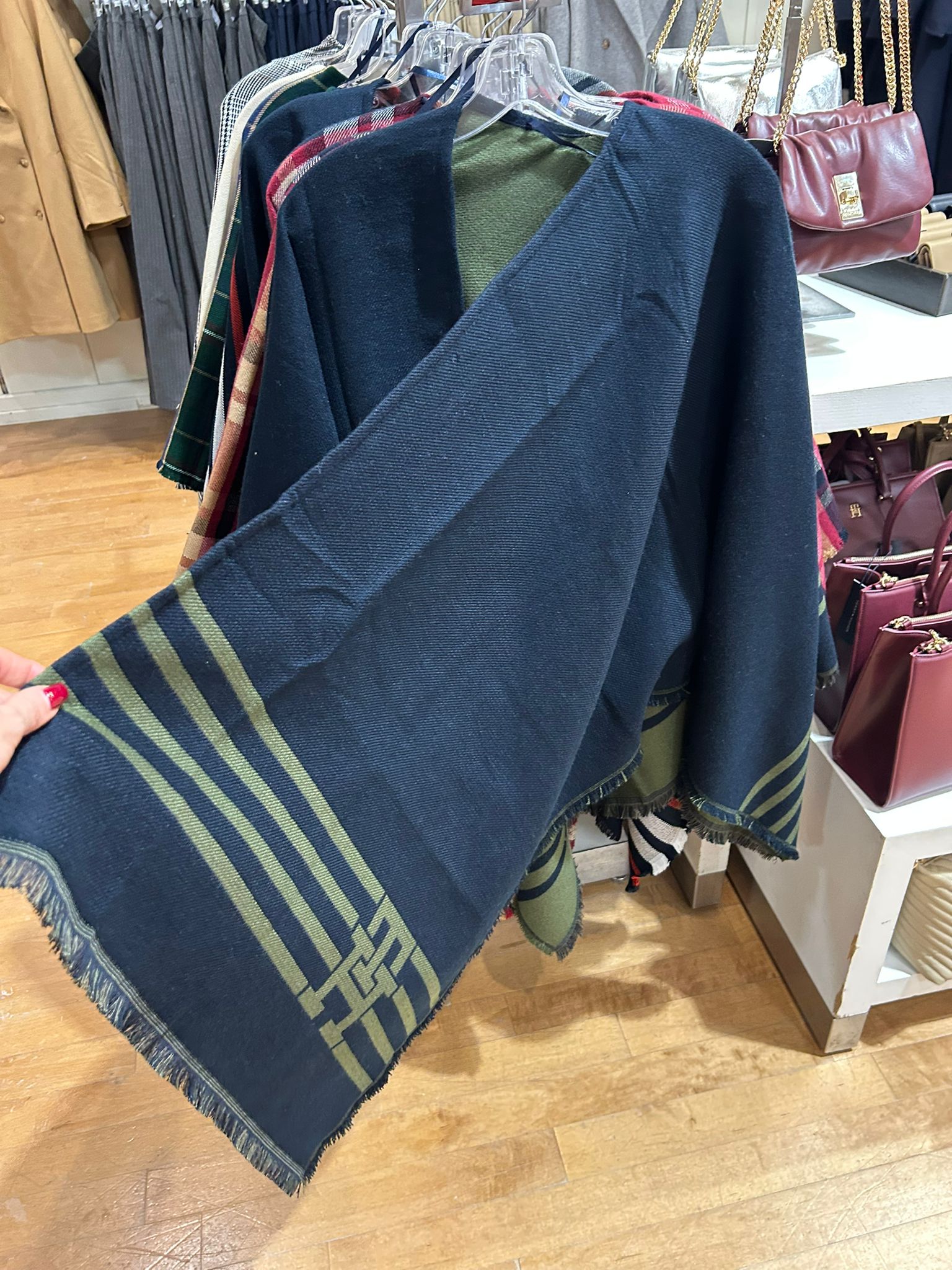 WOMENS' Tommy Hilfiger Stripe Logo Cape Navy