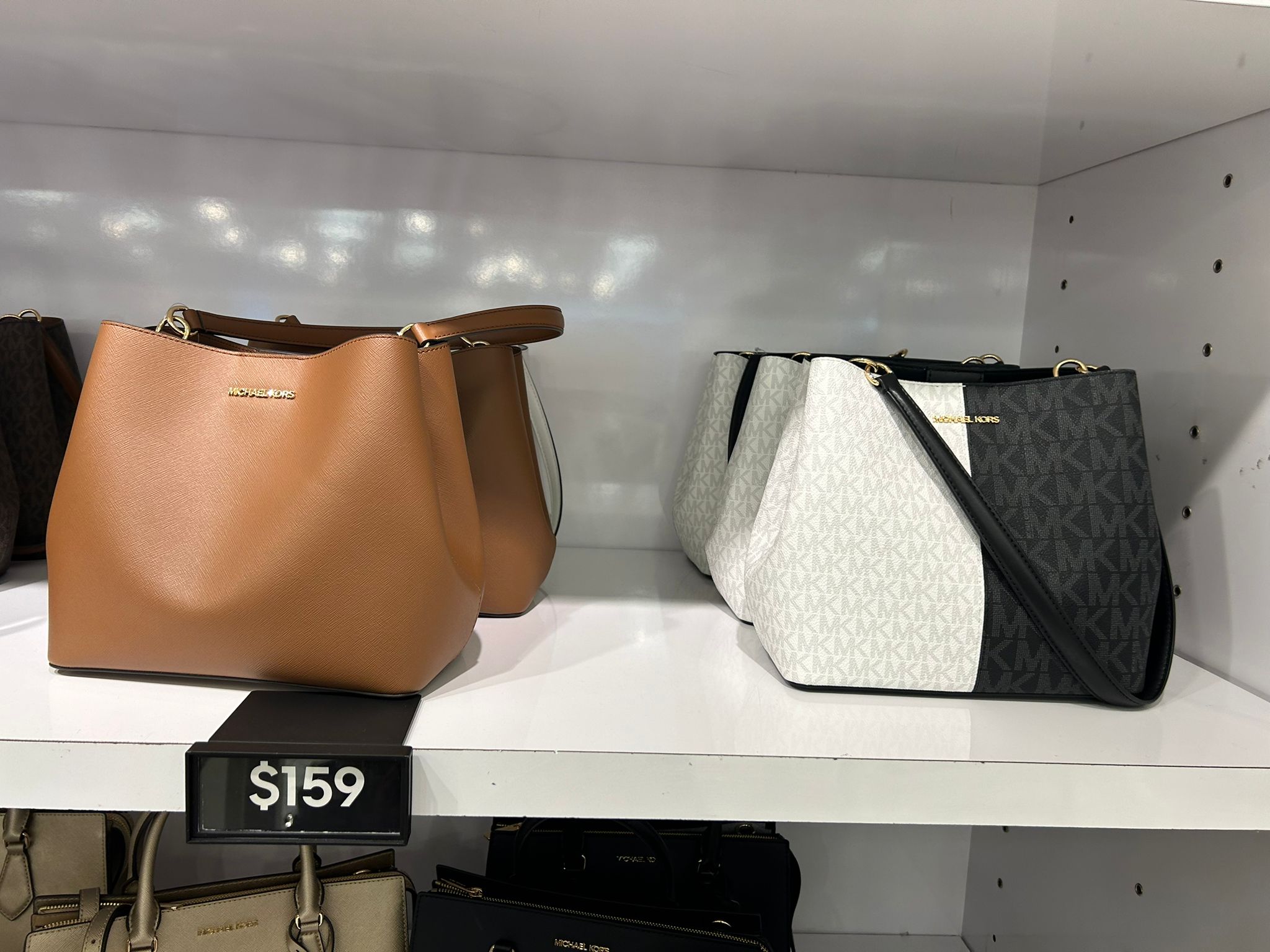 Michael Kors WOMENS' Pratt Medium Two-Tone Metallic Signature Logo Shoulder Bag MULTI BLACK