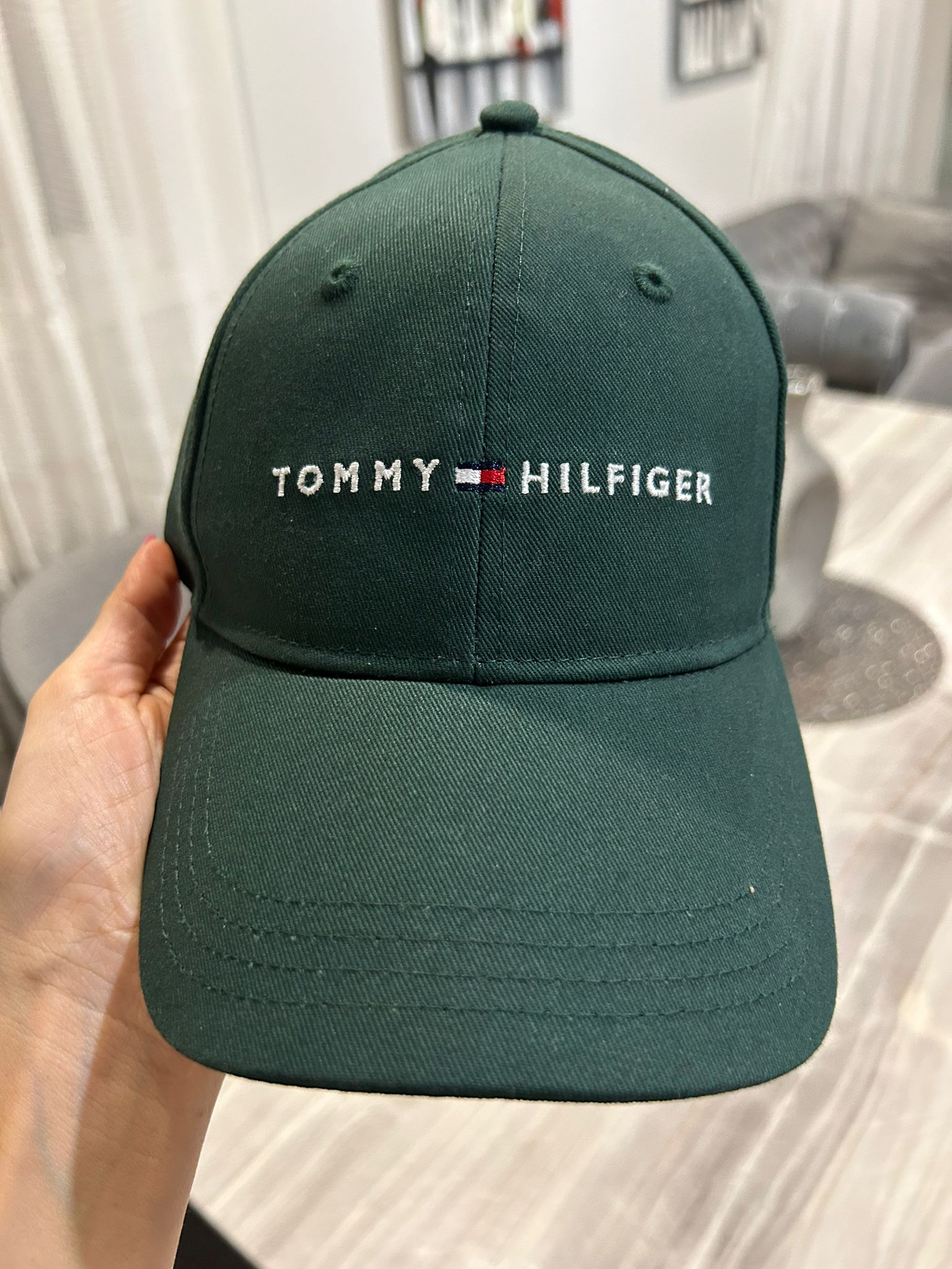 Tommy Hilfiger Mens Skyline Cotton Cap - Hunter Green