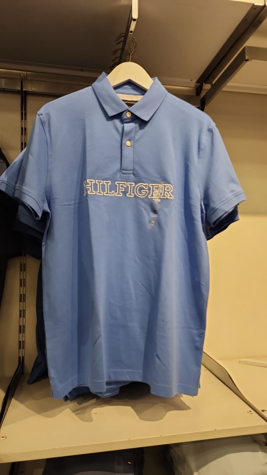 Tommy Mens' Regular Fit Hilfiger Logo Polo/Faded Indigo