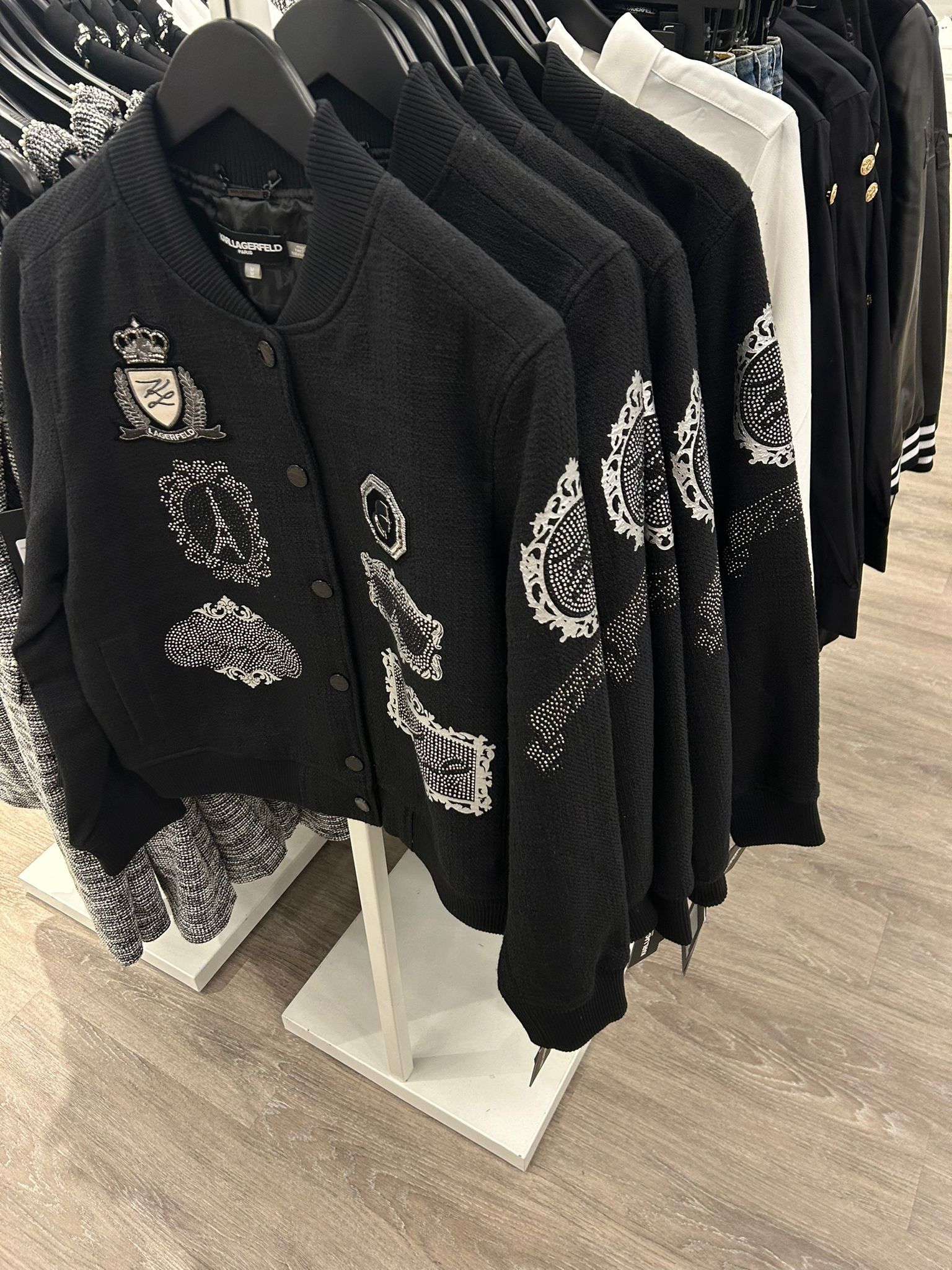 Karl Lagerfeld Paris Women's BOMBER JACKET WITH PATCHES