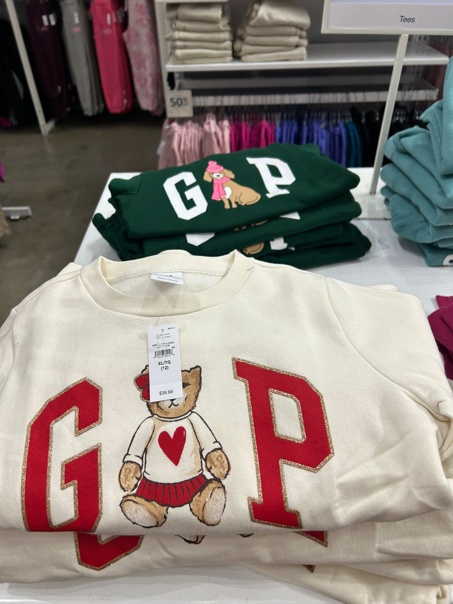 Girls Gap Graphic Sweatshirt  Ivory Cream Frost