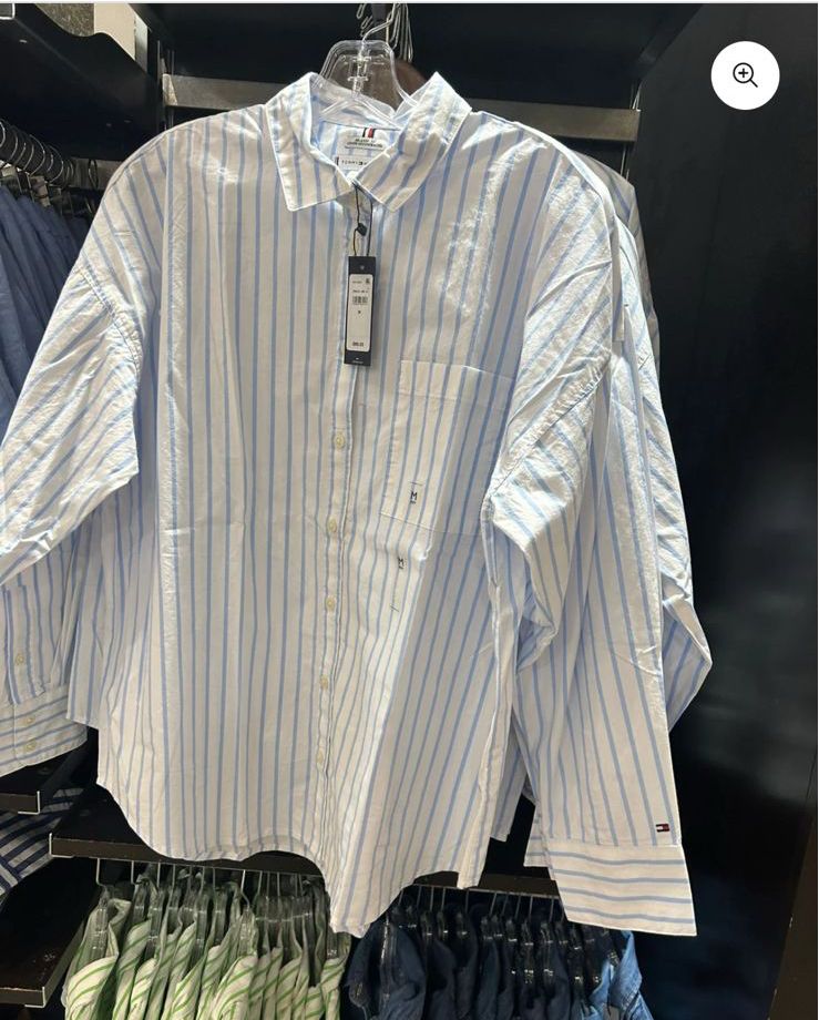 Womens' Tommy Relaxed Fit Bold Stripe Shirt