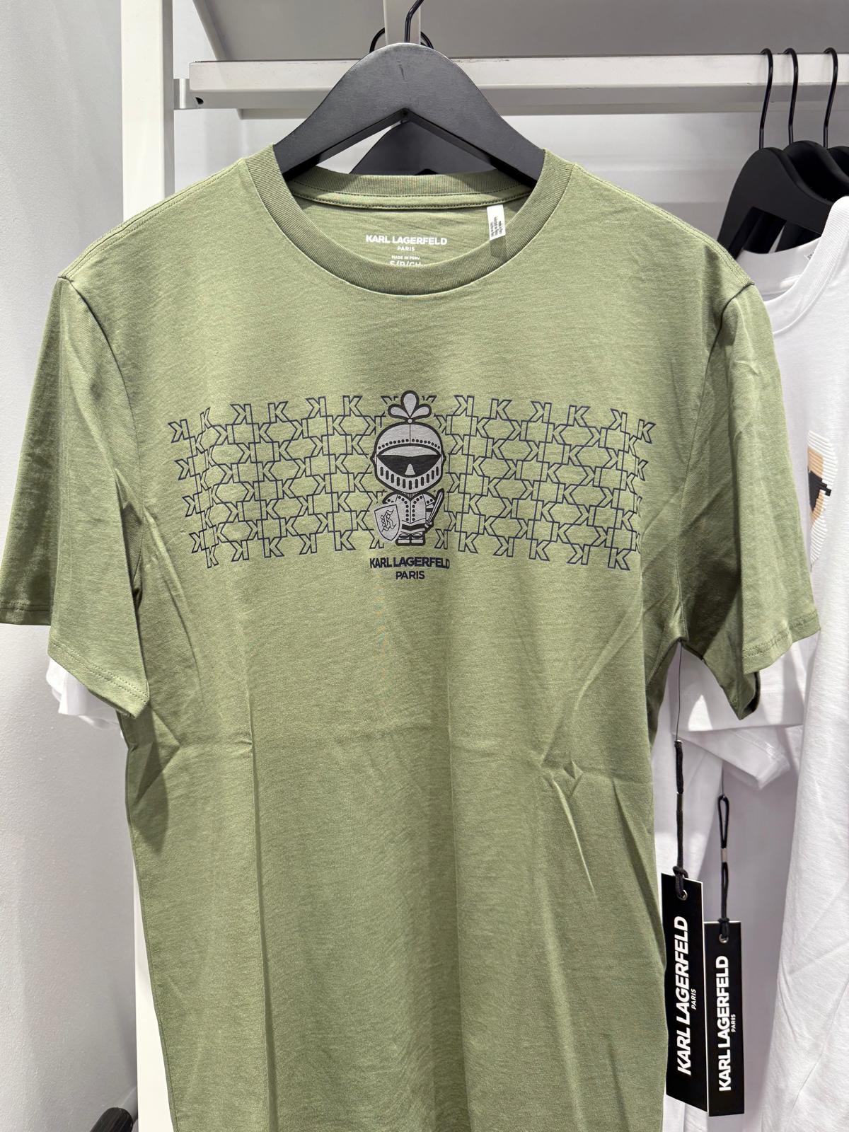 KARL LAGERFELD Men's Short Sleeve Armor Logo Graphic Crewneck T-shirt In Green