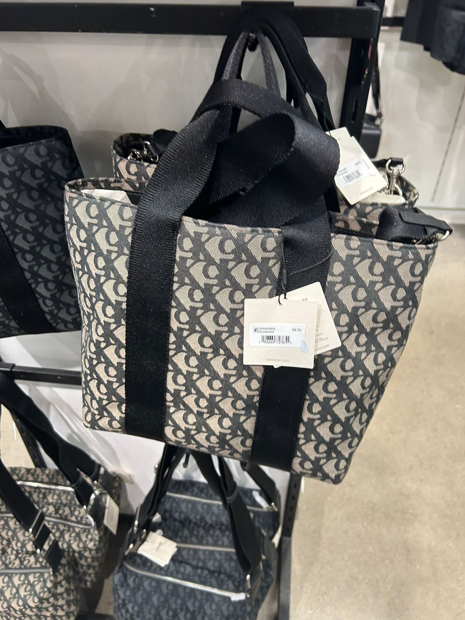 Calvin Klein Womens' Ultralight Logo Jacquard Mini Tote Bag