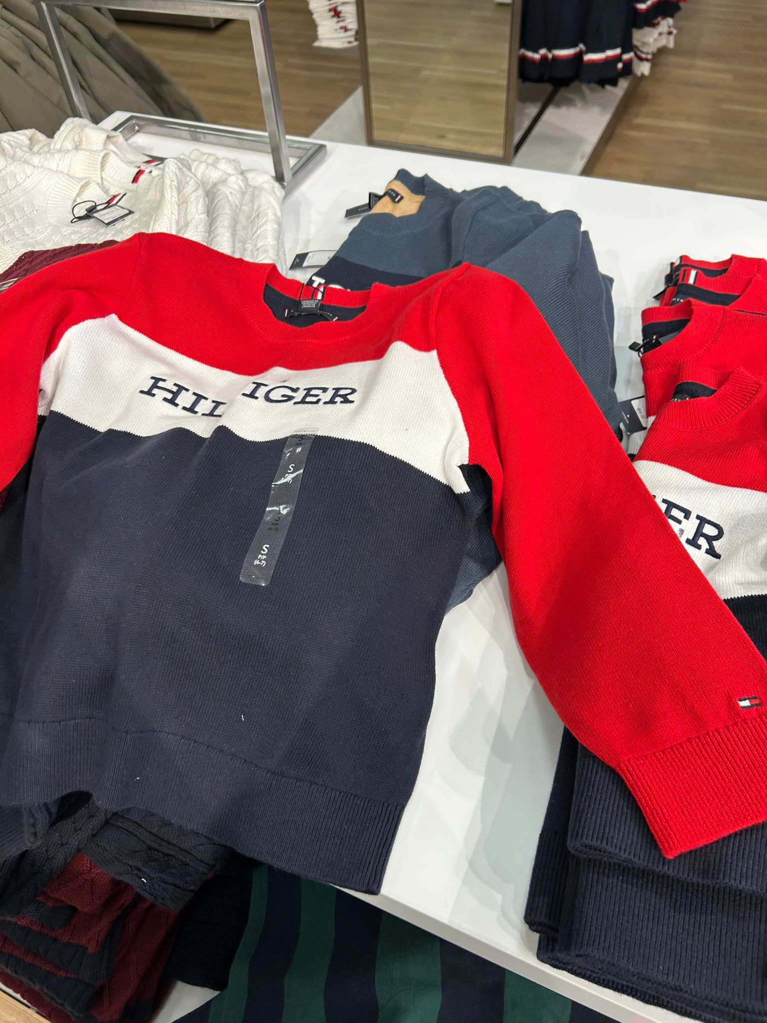 Boys' Tommy Colorblock Logo Crewneck Sweater