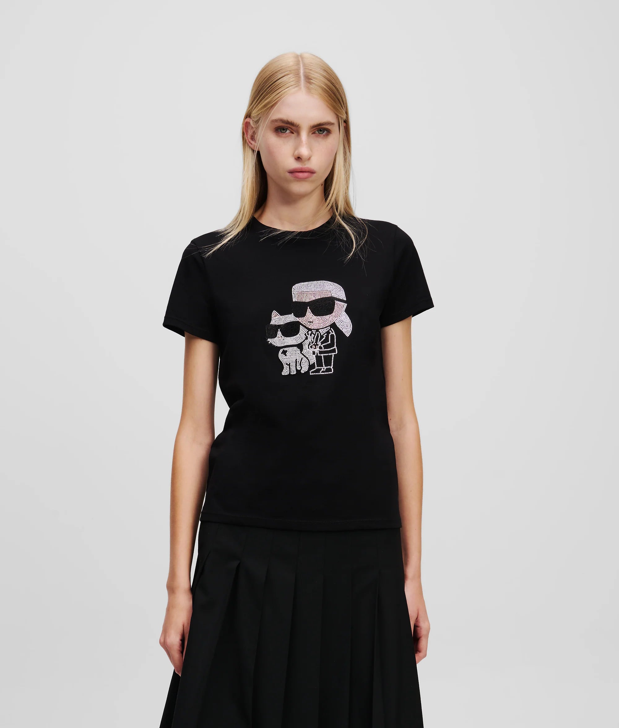 Women IKON KARL & CHOUPETTE RHINESTONE T-SHIRT
