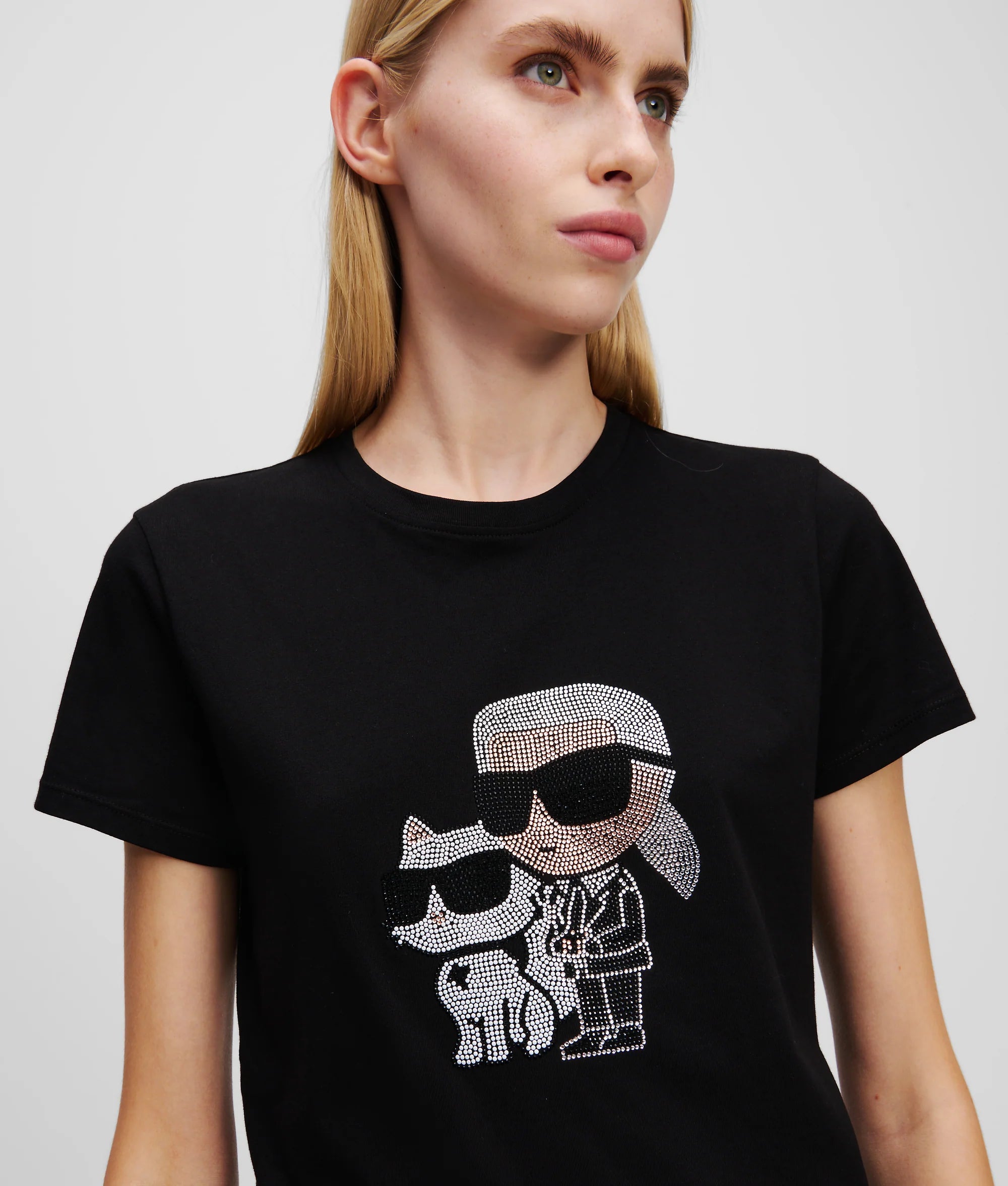 Women IKON KARL & CHOUPETTE RHINESTONE T-SHIRT